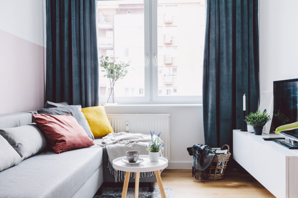 Interior of small apartment living room